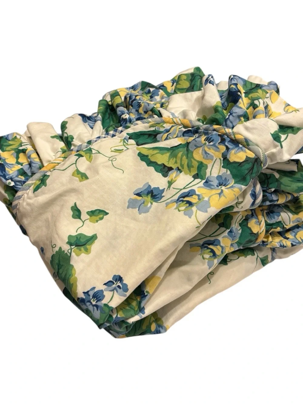 2 Waverly Home Sweet Violets Garden Room Pillow Shams Ivy Plaid Stripe Cord Trim